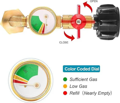 GaugeFlex - Ultieme Propaan Bochtadapter met Tankmeter