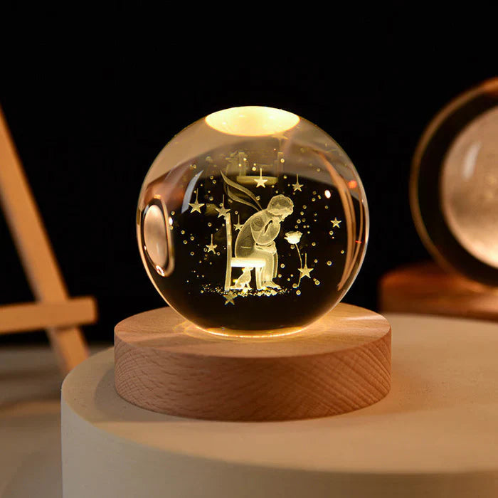 Luminescente Bol met 3D Gravure van Planeet