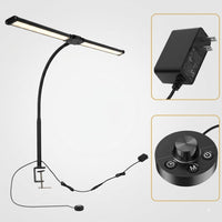 Shinetech Led Bureau Lamp Voor Thuiswerkplek, 4000k Neutraal Wit Dubbele Kop Architect Taaklampen Met Klem, Dimbaar Verstelbaar Fl