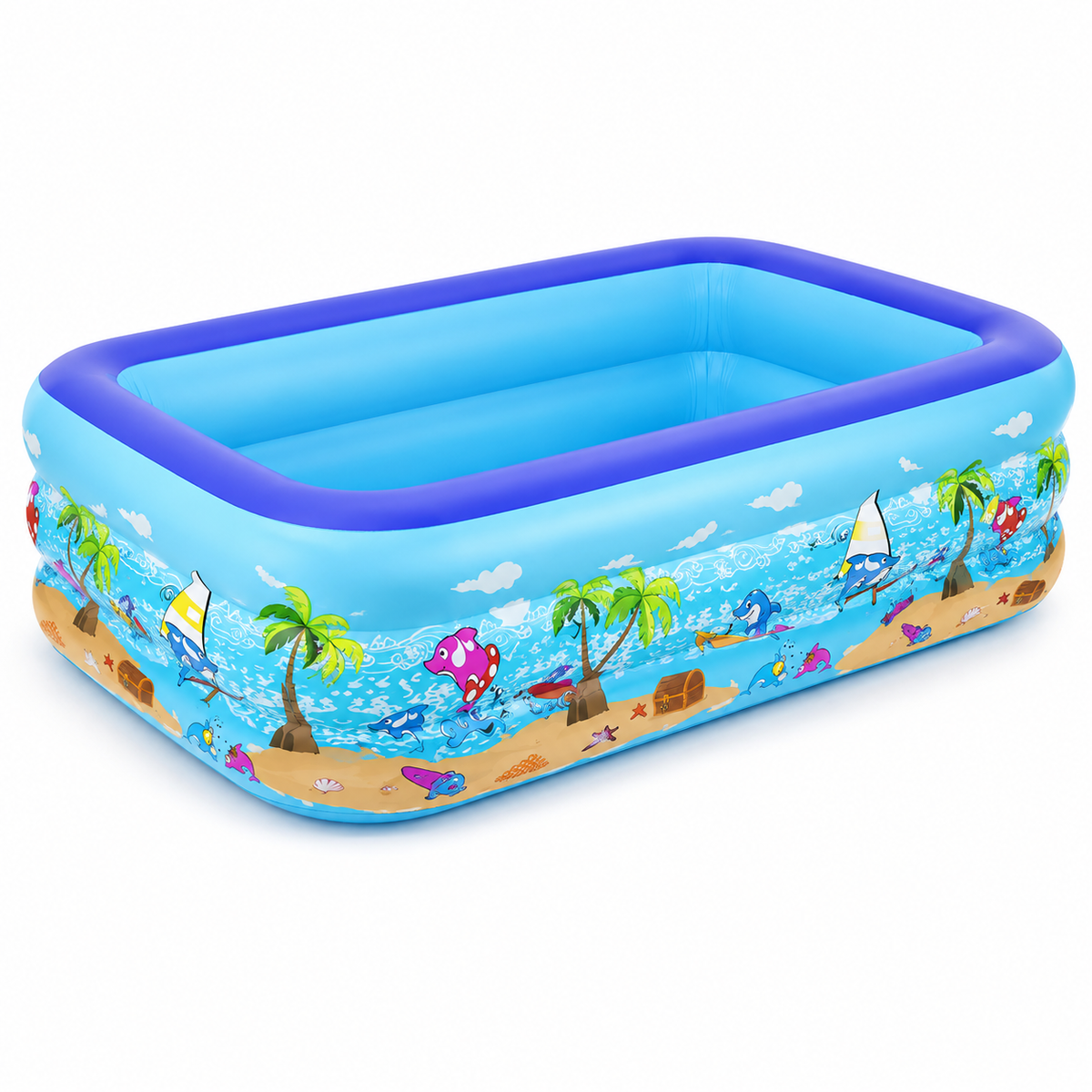 Luftolino Opblaasbaar Kinderzwembad | 110–180 cm | Extra Dikke PVC | Cartoon-Design voor Tuin & Balkon
