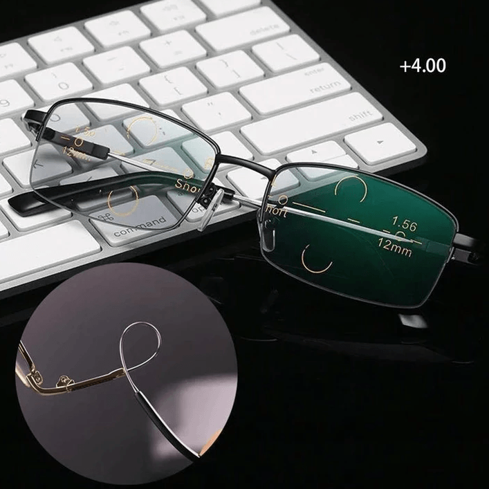 Titanium Progressieve Ver- en Nabijzicht Dual-Use Leesbril