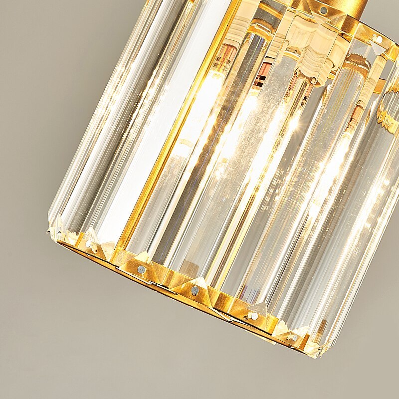 Vina Moderne Cluster Cilinder Glazen Hanglamp, Zwart/Goud