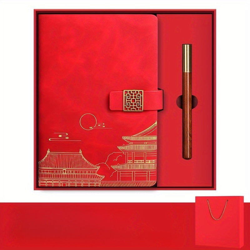 Exclusieve Cadeauset Verboden Stad – Notitieboek, Thermosfles en Pen in Luxe Doos