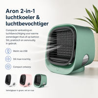 Aron Compacte Airco | 2-in-1 luchtkoeler en luchtbevochtiger voor thuis of kantoor