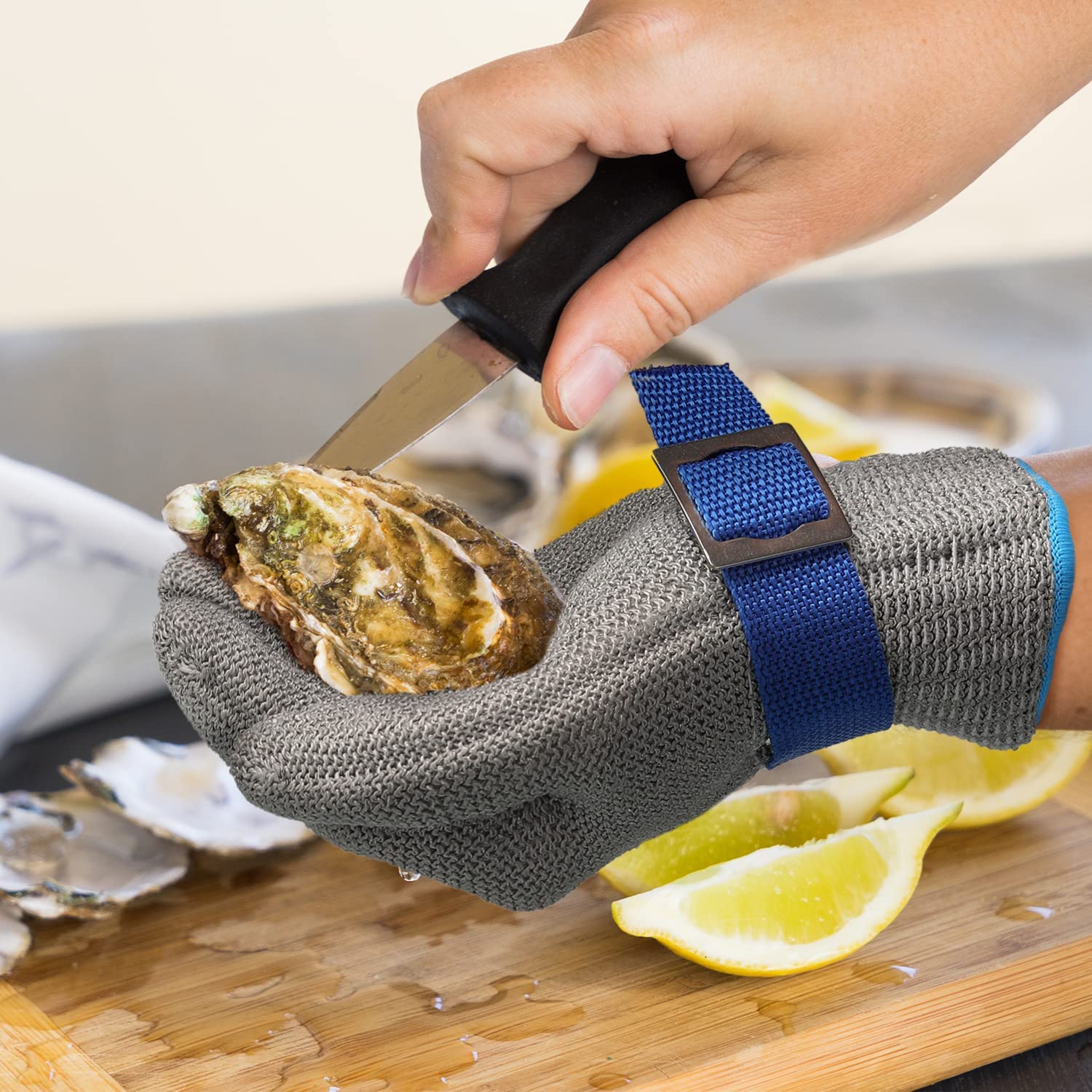Snijbestendige RVS Handschoen voor Keuken Vleesverwerking en Oesters
