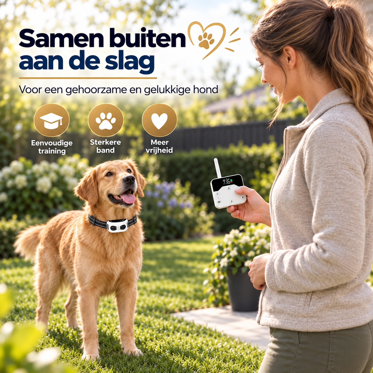 2-in-1 Draadloze Hondenomheining & Trainingshalsband – Cadeau voor Hondenliefhebber