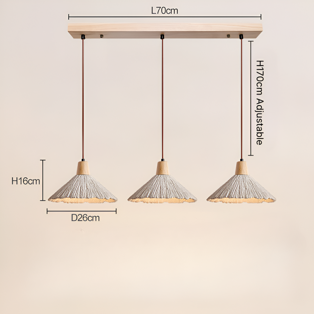 Crème Retro Wabi-Sabi LED Hanglamp