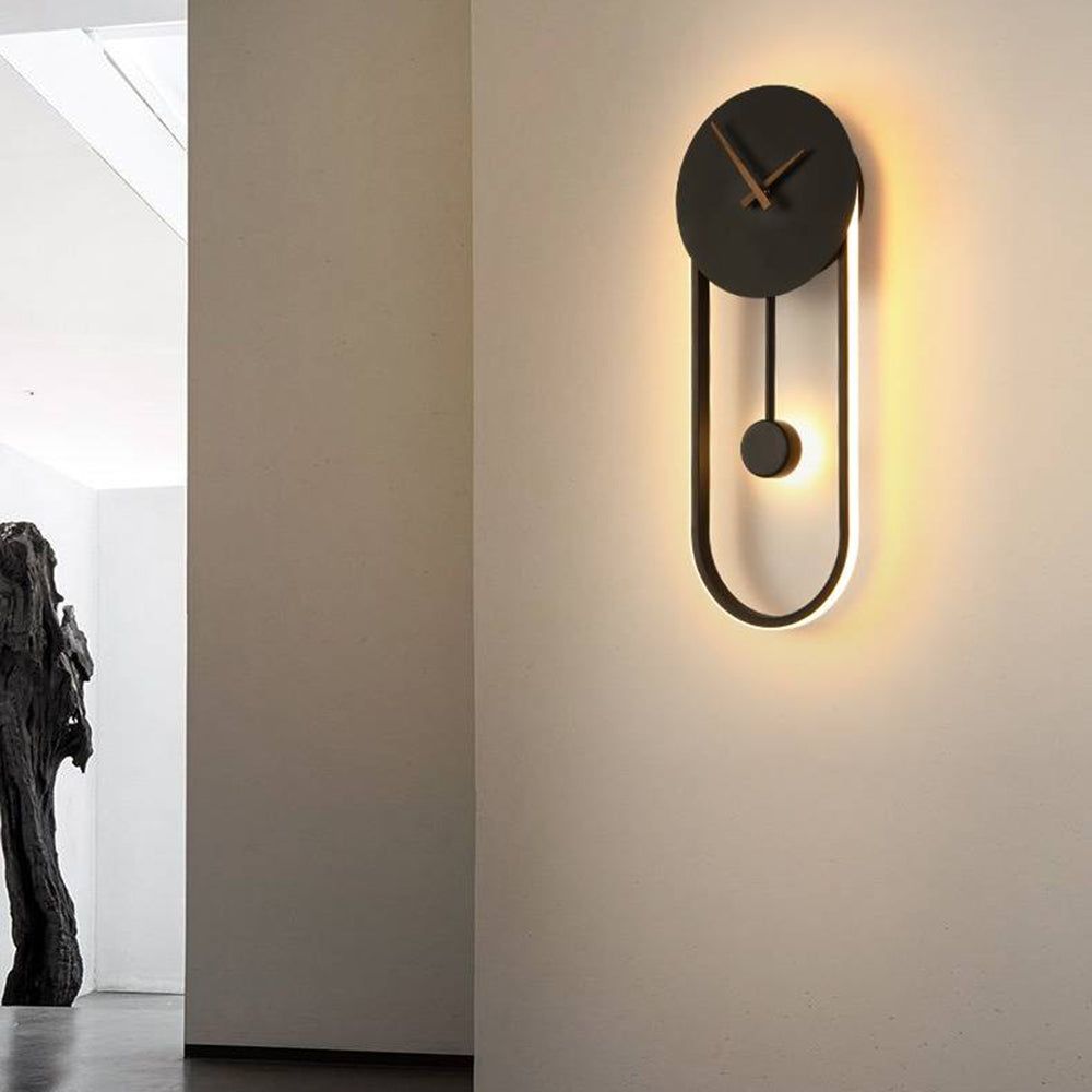 Arisha Nordic Klok Wandlamp, Goud & Zwart