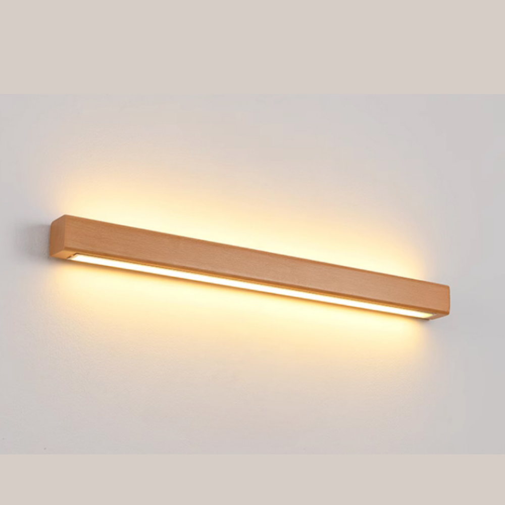 Dwyn Wandlamp Spiegel Lineair Minimalistisch Hout Woonkamer