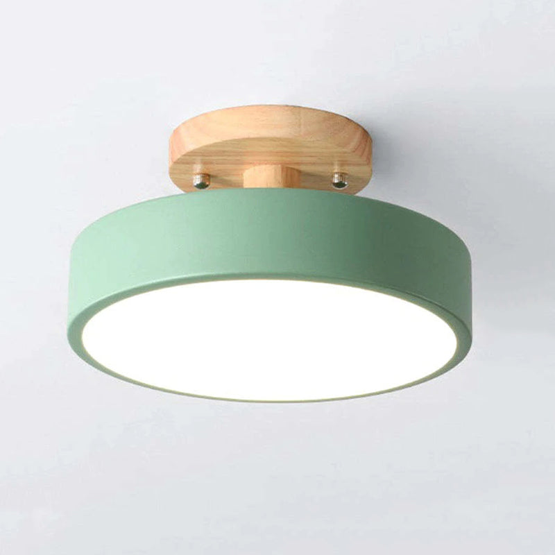 Orya Ronde LED Plafondlamp Modern Hout Kleurrijk