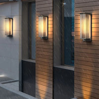 Ray Moderne Rechthoekige Metalen Buitenwandlamp, Zwart