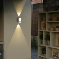 Marve Nordic Up Down Buiten Wandlamp, Wit/Zwart