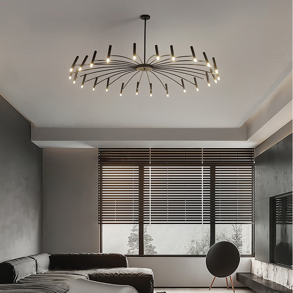 Arisha Moderne Geblazen Lineaire Metaal Meerdere Hoofd Chandeliers