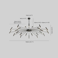 Arisha Moderne Geblazen Lineaire Metaal Meerdere Hoofd Chandeliers