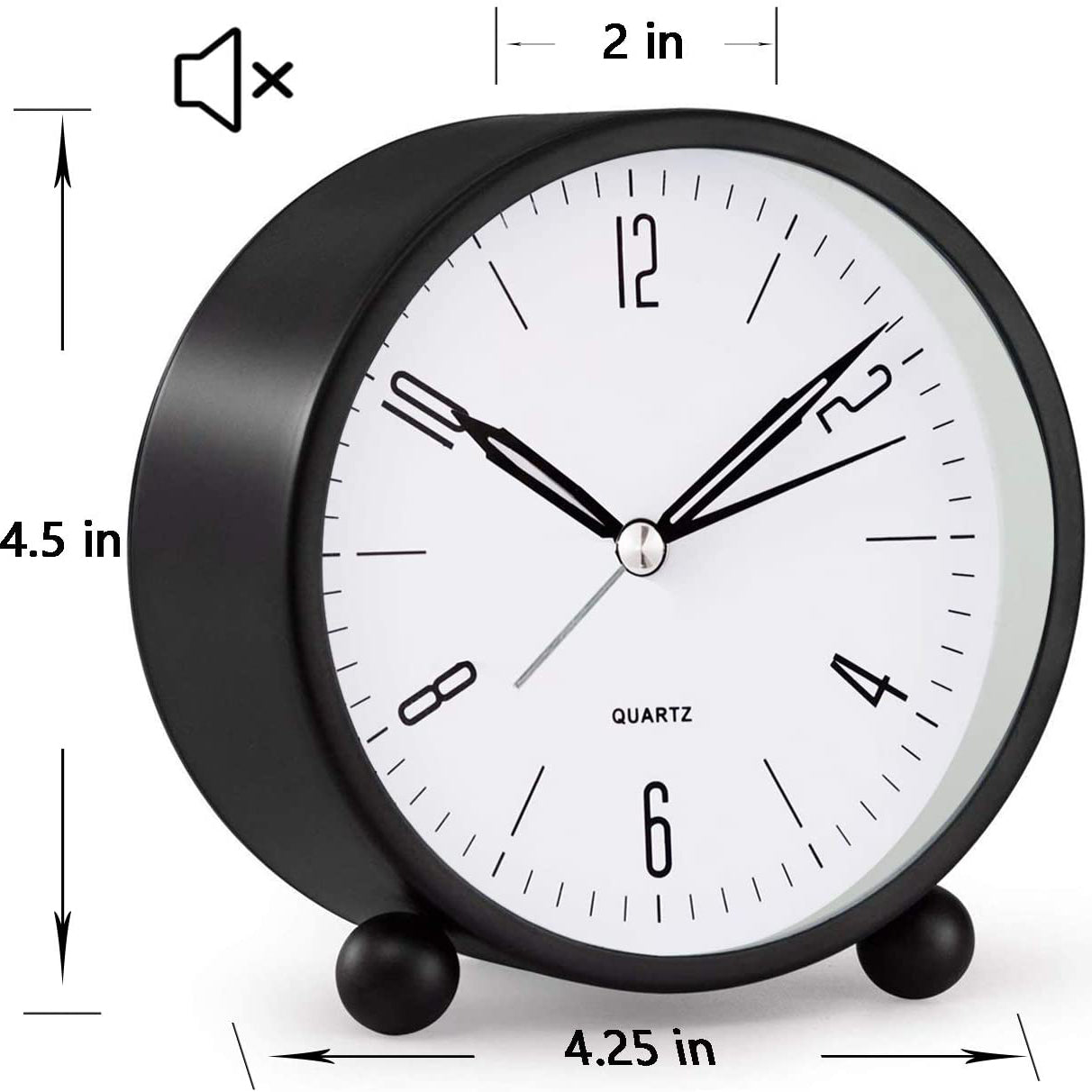 SilentWake - Elegante wekker met stille mechanismen en nachtlicht