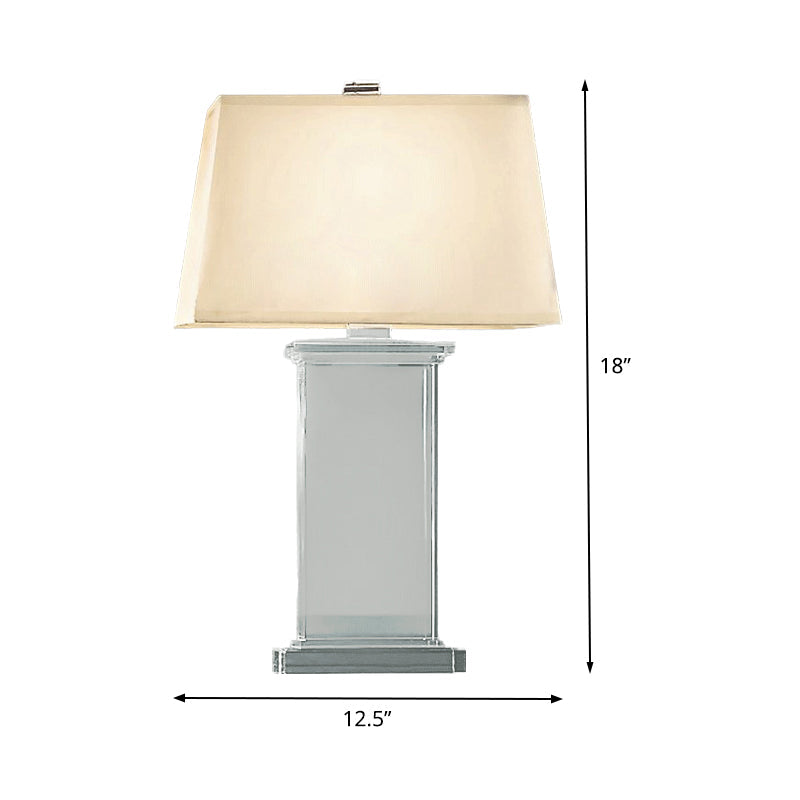 Rechthoekige Taaklamp Hedendaags Helder Kristal 18"/22" Breed 1 Lamp Witte Bureau Lamp
