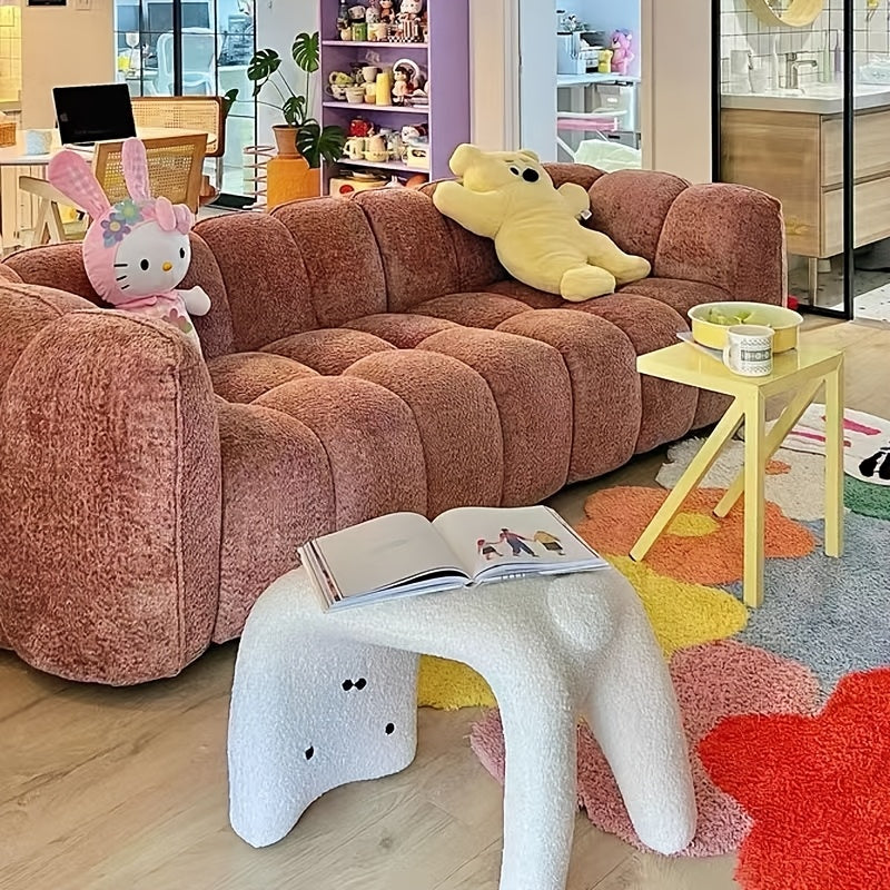 Kat-vormige Pluche Pouf – Gezellig en Functioneel Ontwerp