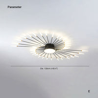 Wesley Plafondlamp Vuurwerk Lineair Modern Zwart/Goud