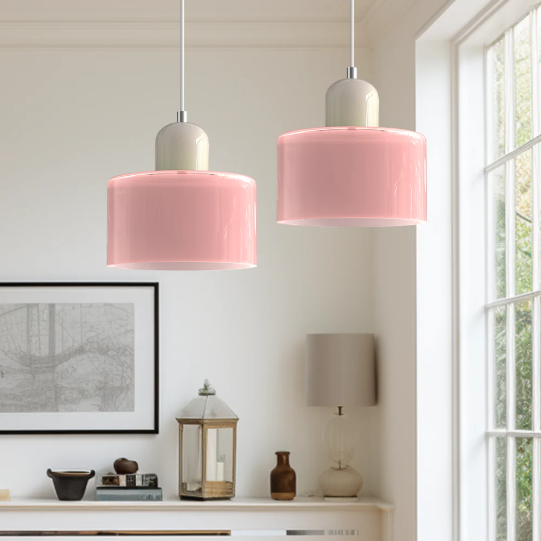 Vintage Hanglamp met Glazen Kap en Verstelbaar Snoer voor een Gezellige Sfeer