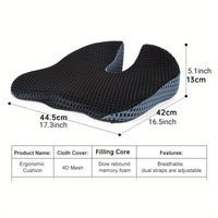 Ergonomisch Kussen Triacomfort | Driehoekige Vorm met Memory-Foam | Ademend en Drukverlagend | Voor Auto en Kantoor