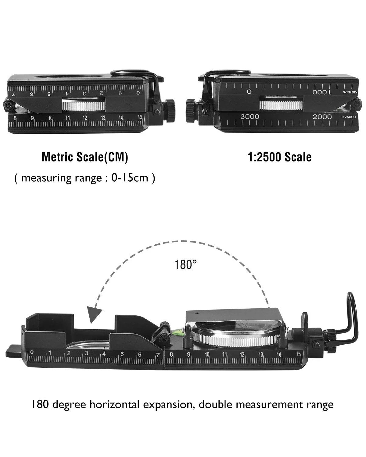 Multifunctionele Militaire Richtkompas met Clinometer