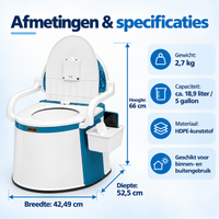 Draagbaar Campingtoilet voor Camper, Caravan & Kamperen