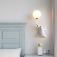 Bear Balloon Wandlamp Dierlijk Modern. Wit/Blauw/Roze. Woonkamer