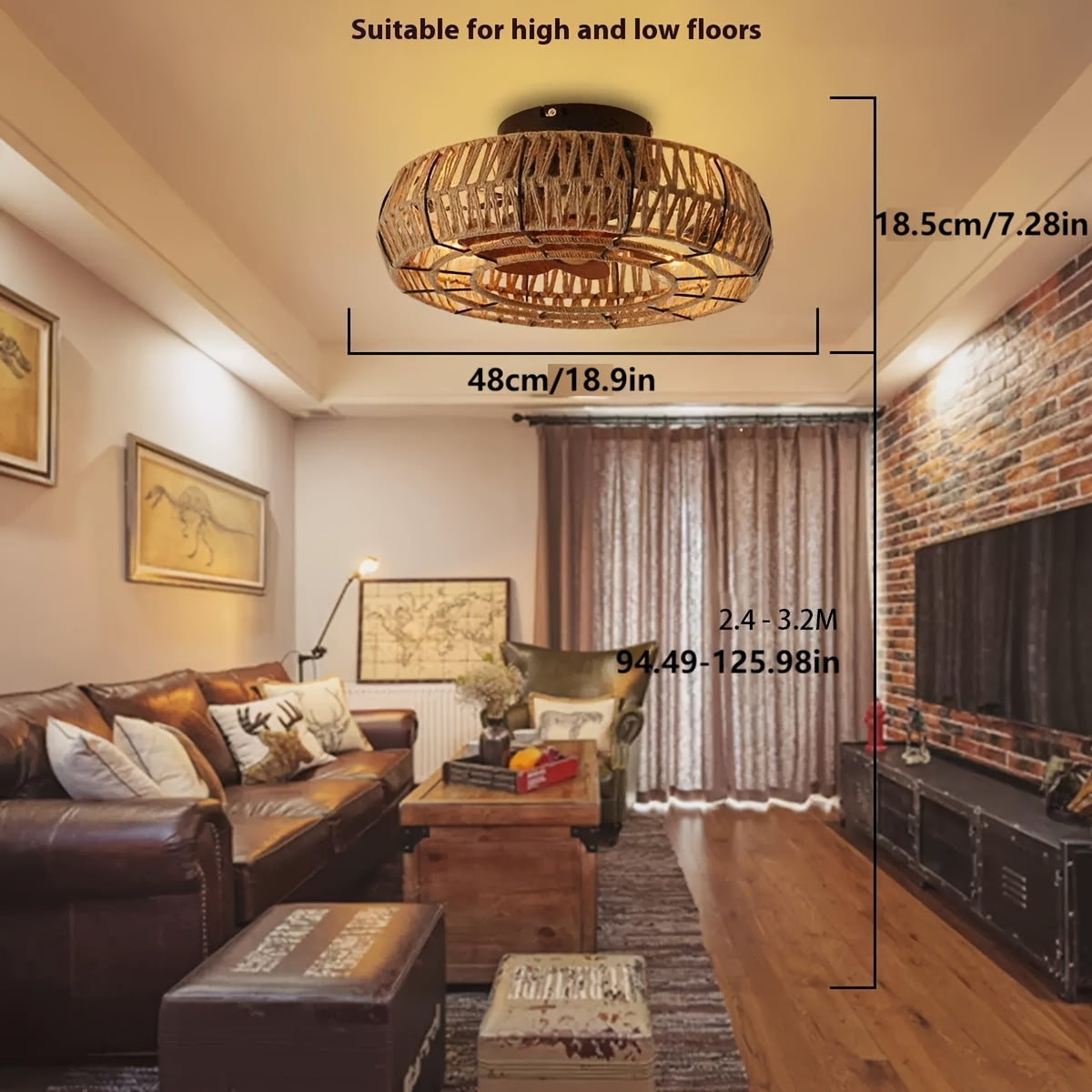 Amara luxe handgeweven plafondventilator van rotan – een stille blikvanger in zen-stijl