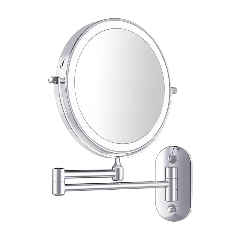 LED Vergrotende Spiegel | Oplaadbaar | Cosmetica & Badkamer | Chroomzilver
