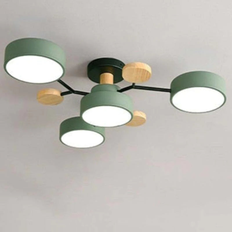 Muto Plafondlamp Hout Modern Rond LED Wit Slaap-/Woonkamer