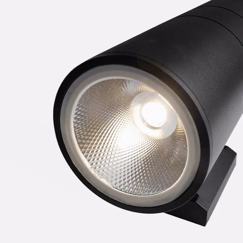 Kren Minimalistische Metalen Dubbelkopige Buitenwandlamp, Zwart