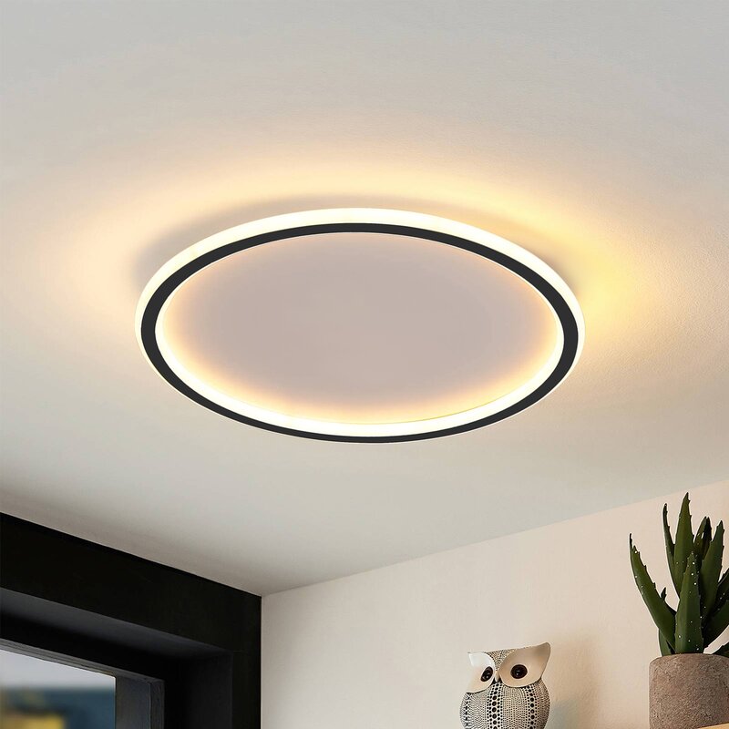 Arisha Moderne Ring LED Plafondlamp Zwart/Wit Woon/Slaapkamer