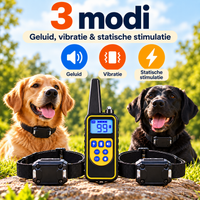 PROCANIS – Trainingshalsband voor 2 Honden met Afstandsbediening, 2 Ontvangers & 3 Modi