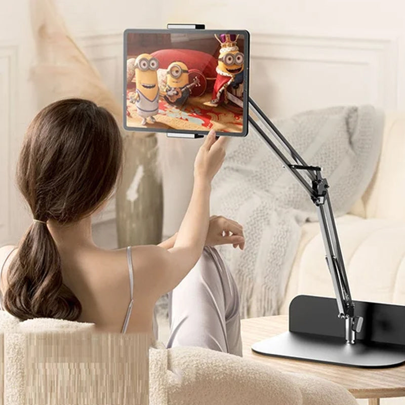 Uittrekbare, verborgen telefoon-/tablethouder voor in bed
