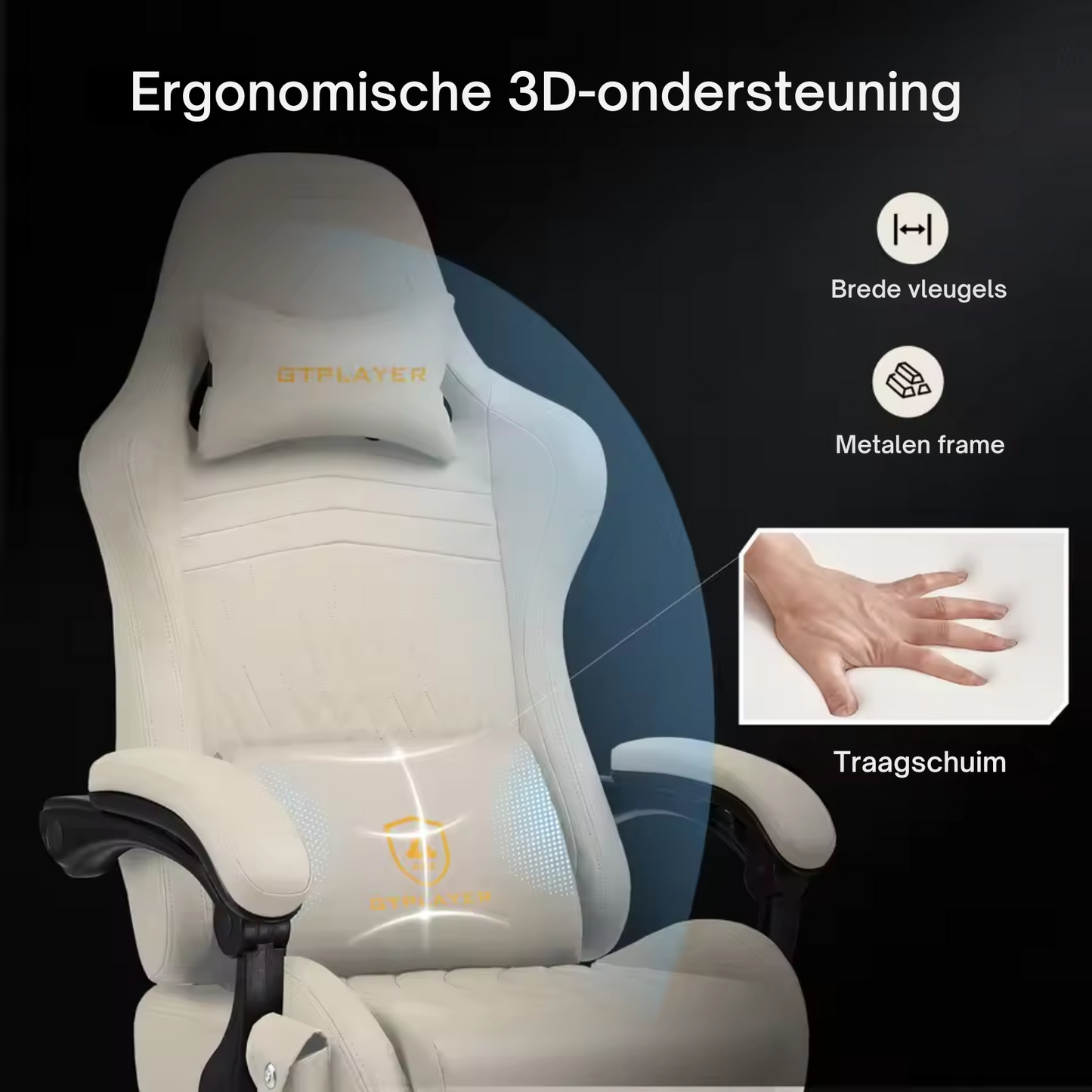 Solvian - Ergonomische Gamingstoel met Voetsteun en Ingebouwde Sprekers