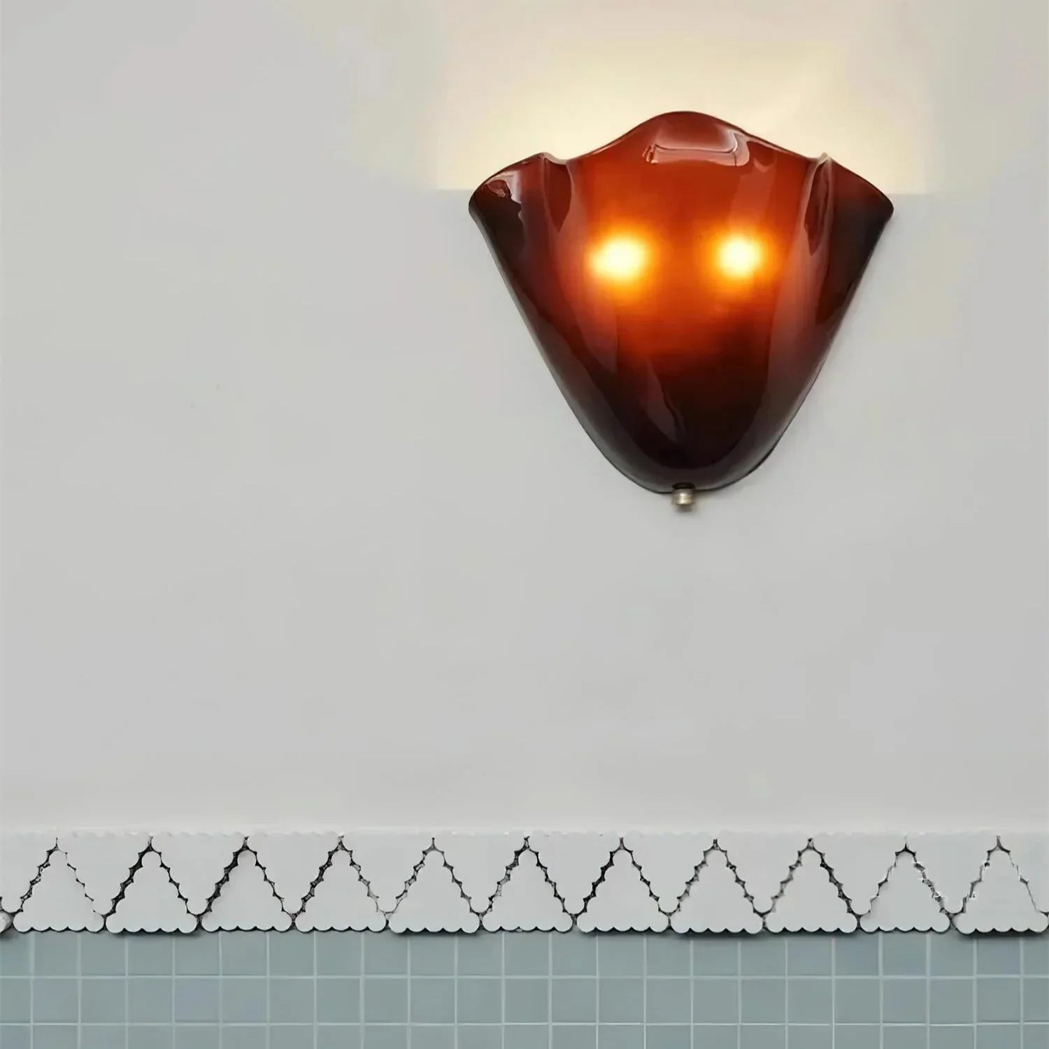 Retro Geelglasrok Schelp Wandlamp LED 1-lamp