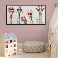 Cartoon-Giraffen - Canvas Wandkunst Schilderij