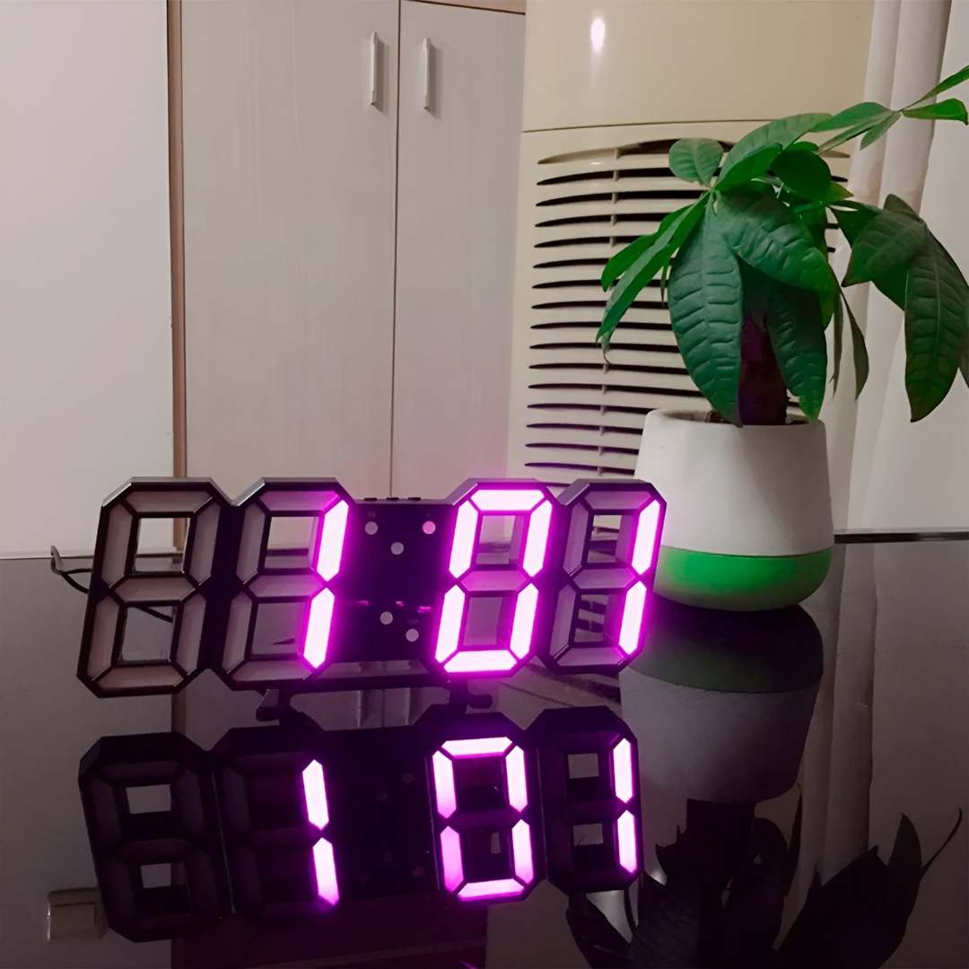 Futuristische LED Wandklok – Minimalistisch Ontwerp met Slimme Tijdweergave