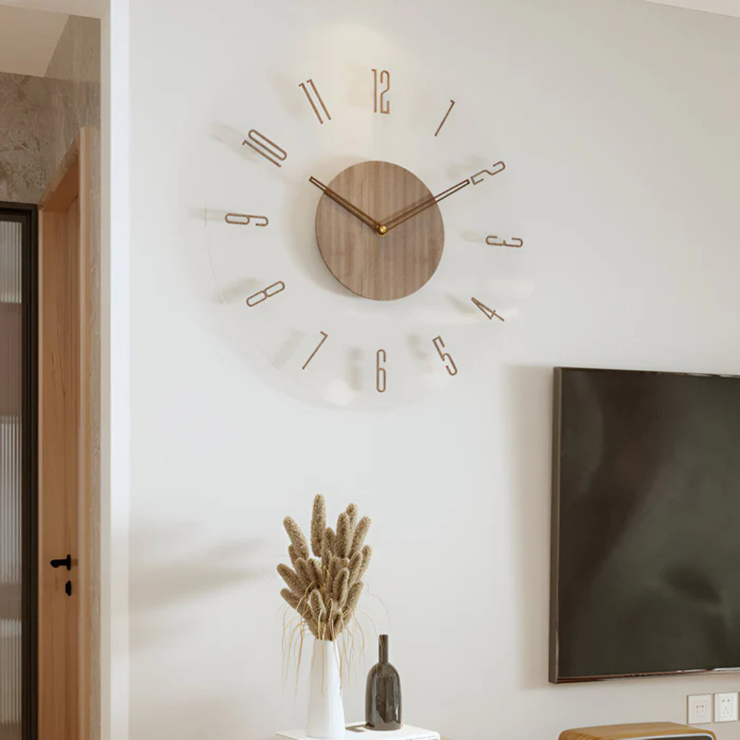 Nock Silent Design-Wandklok | Acryl & Hout