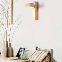 Travertine Houten Nachtkastje Wandlamp