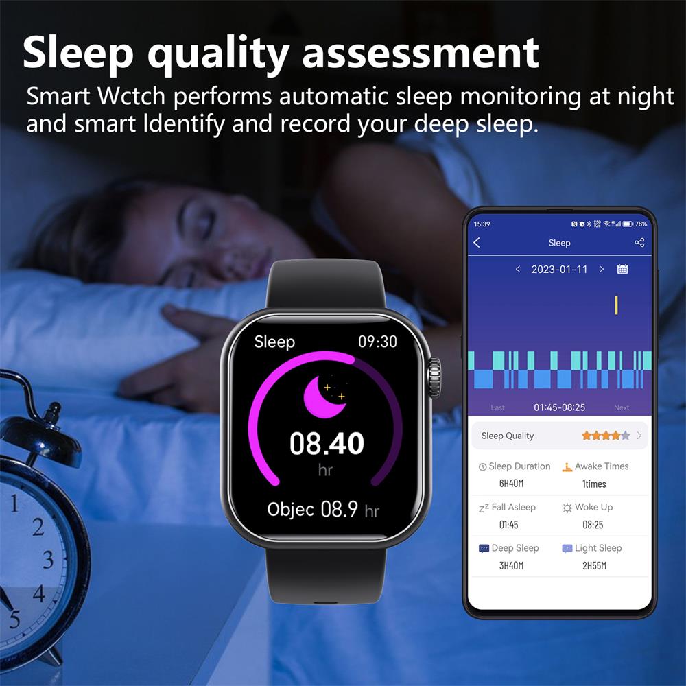 Skanto | Bloedglucose Bloeddruk Bloedzuurstof Slaapmonitor Waterdichte Smartwatch