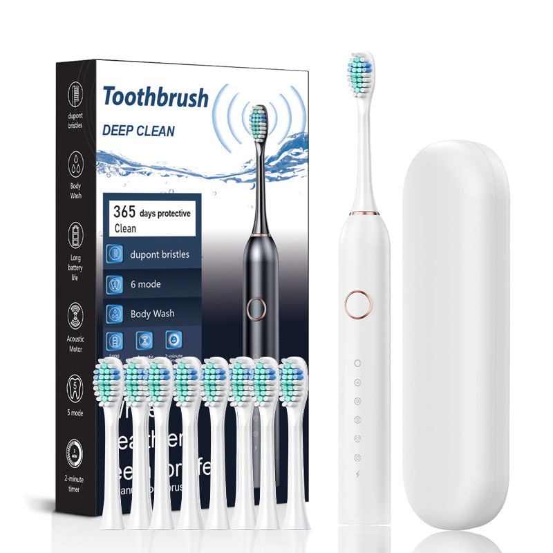 Sonic Elektrische Tandenborstel | 6 Modus & IPX7 Waterdicht | Wit, Zwart, Roze