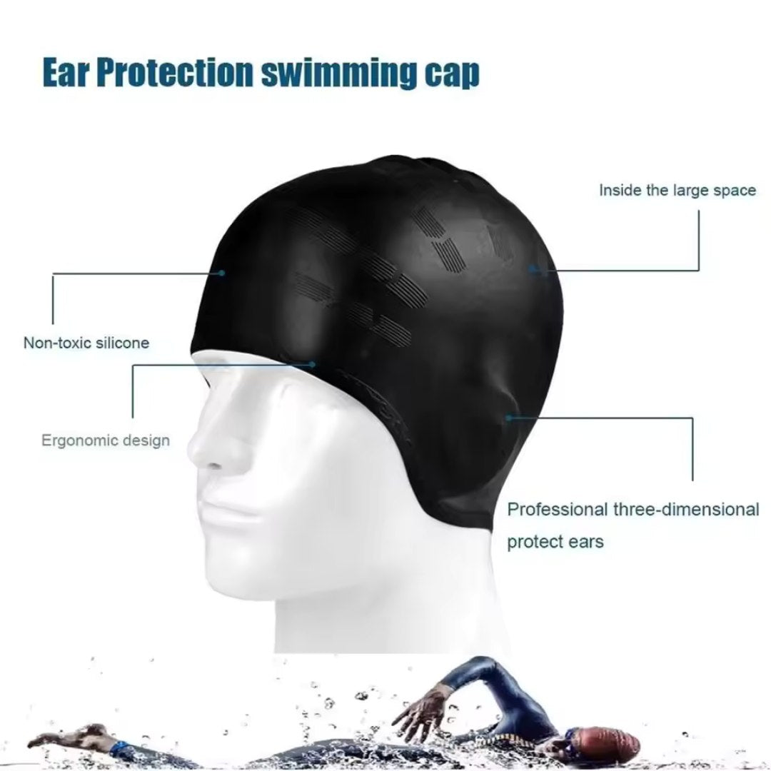 HydroFit – Siliconen Zwemcap met Oorbescherming