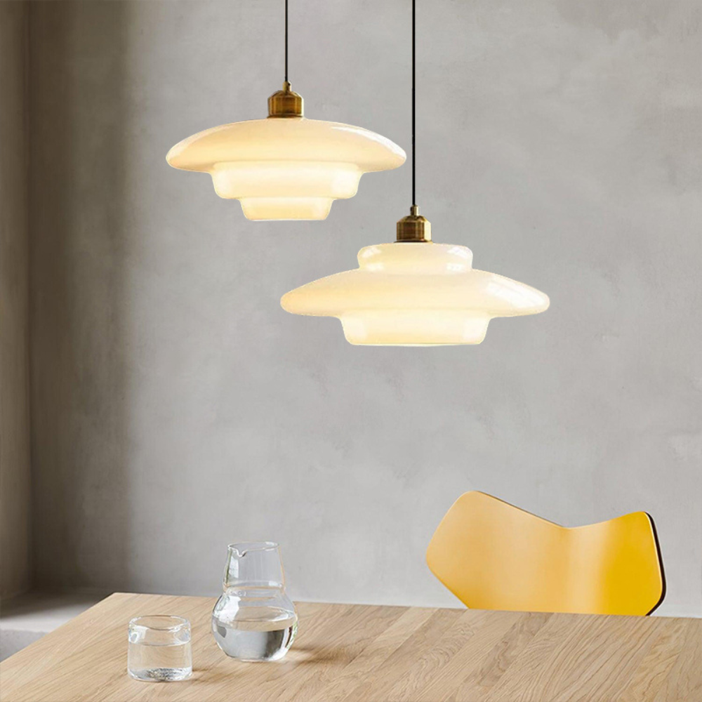 De Parel van Art Deco Glas Hanglamp