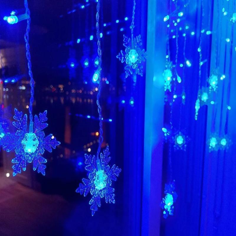 Skanto | LED-Gordijn Lichtketting met Sneeuwvlokken | Binnen & Buiten