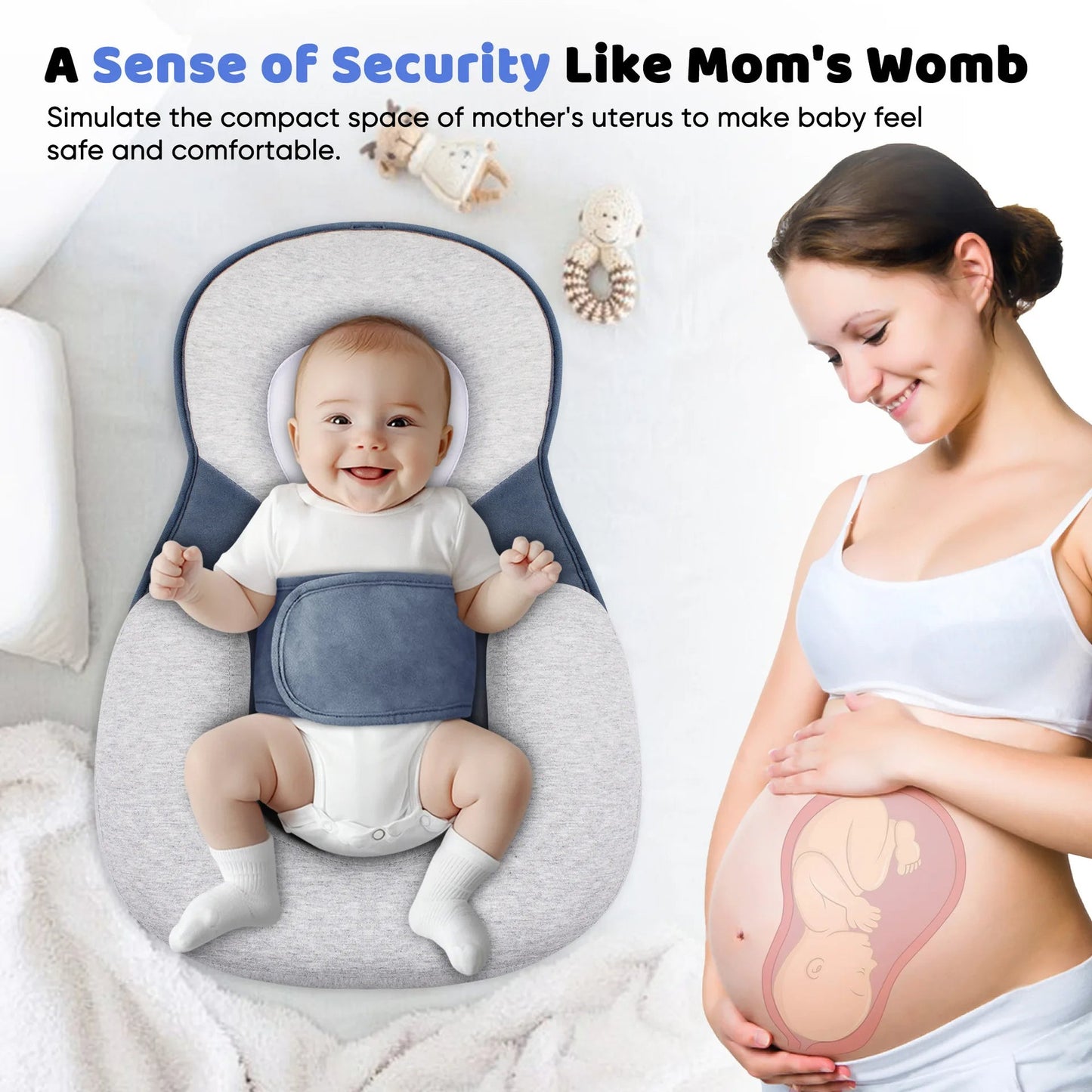 Anti-Reflux Verhoogde Baby Lounger Voor Pasgeborenen En Baby's