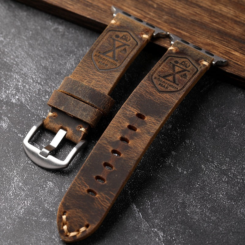 Handgemaakt Vintage Leder Apple Watch Band