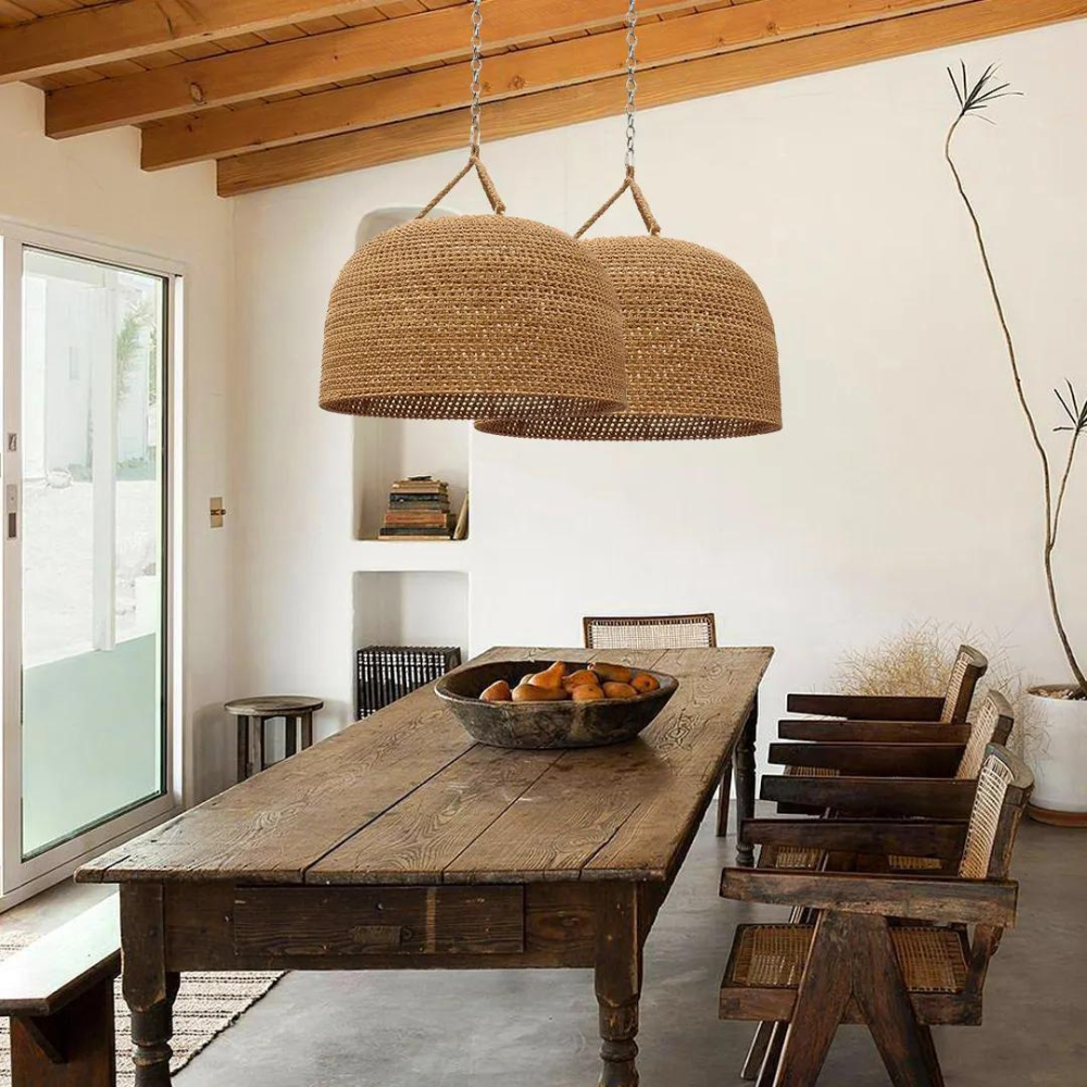 Natuurlijke Schaduw Rattan Japandi Hanglamp