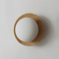 Noordse Minimalistische Natuurlijke Houten LED Wandlamp