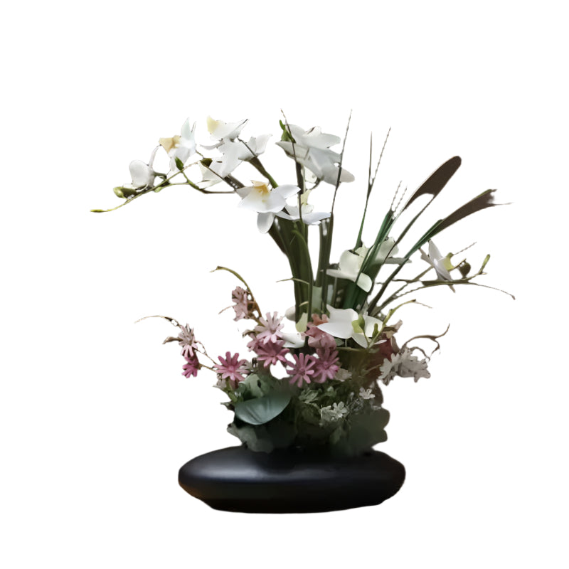 OrchidElegance kunstmatige orchideensortiment – Levensecht bloemenarrangement in een moderne vaas